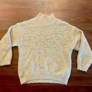 Zara, Light Beige Pearl Sweater, Size 6